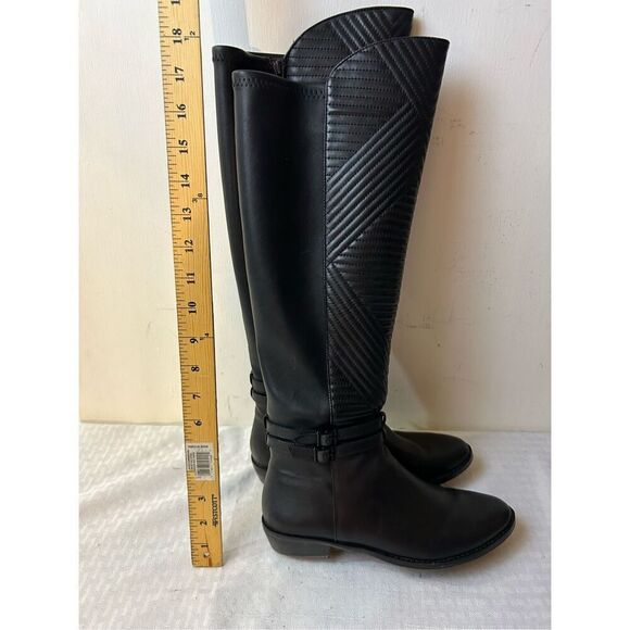 Gianni Bini Boots 6.5 wides Riding wide calf Sarinah black faux leather - Picture 3 of 6